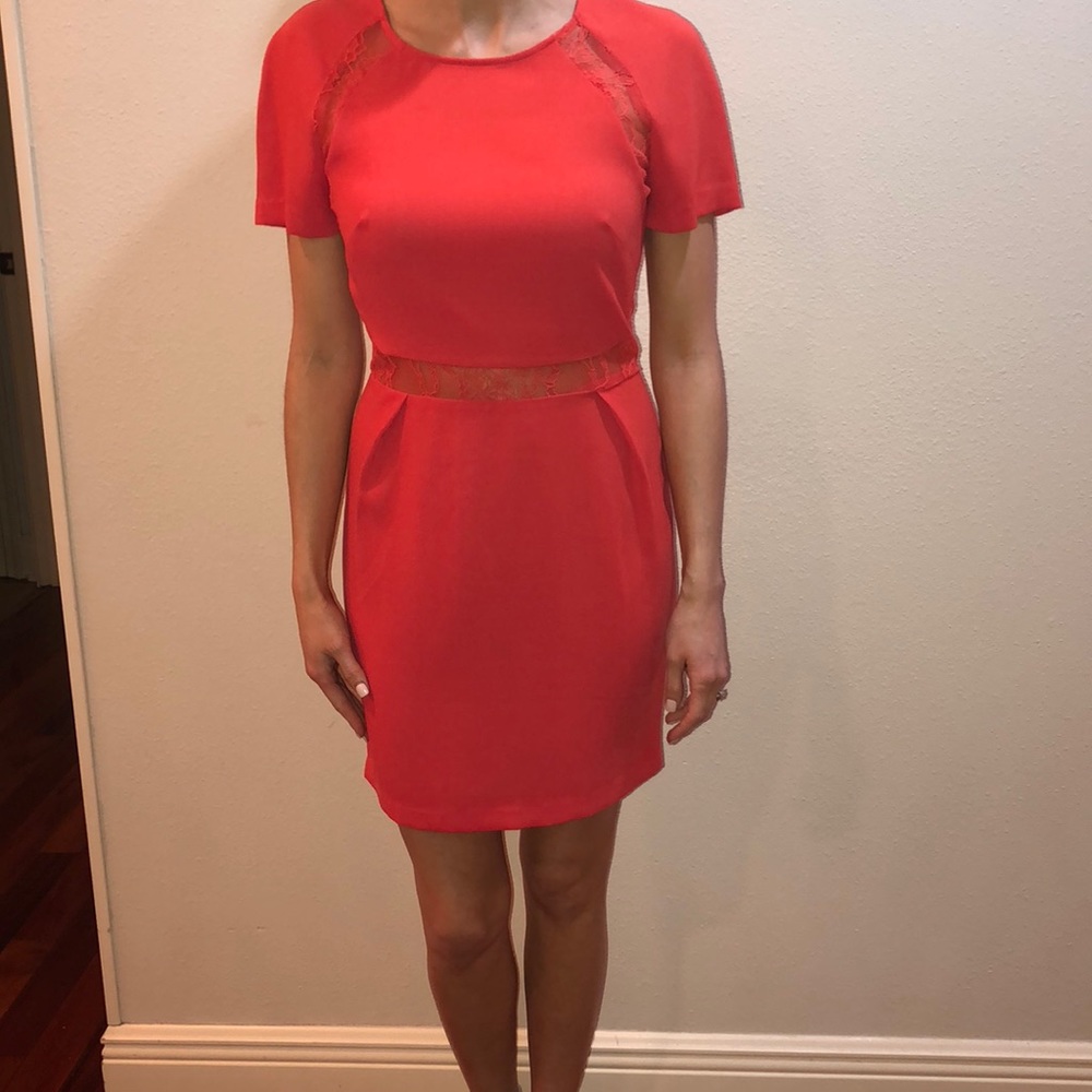 Bright red Gianni Bini lace cutout dress